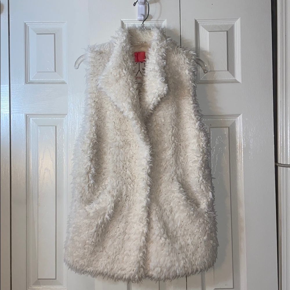 Prete&greta White faux fur Vest